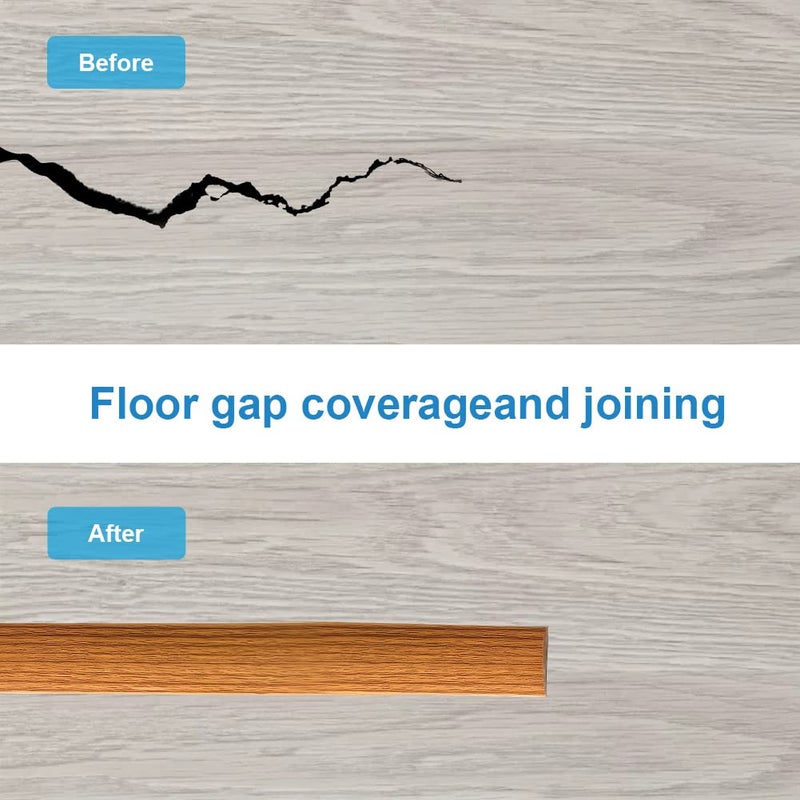 Panço Floor Transition Strip Self Adhesive Laminate Floor Strip Threshold Seam Cover Strip Vinyl Door Floor Trim Elegant Wood Grain Design (Brown Wood Grain, 2""/10 FT) - Image 5